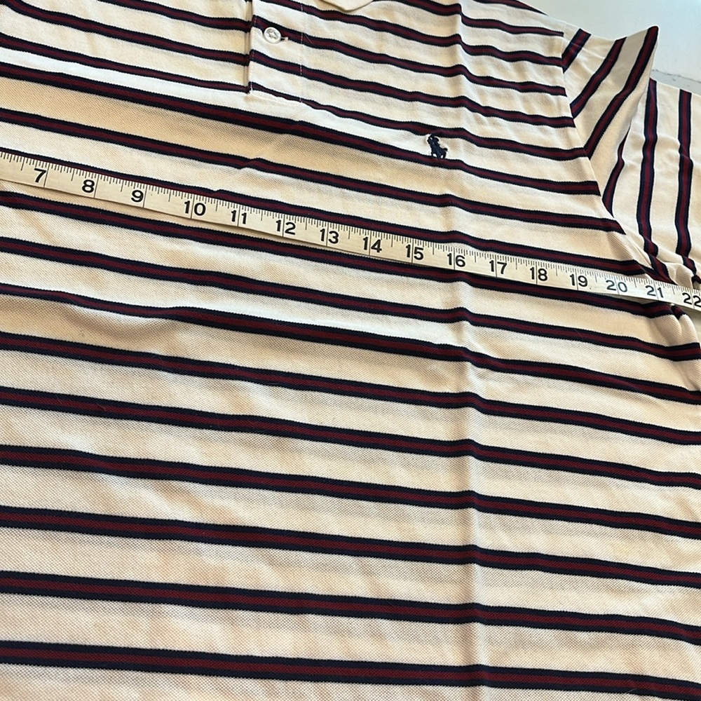 Ralph Lauren White and Black Polo Shirt Classic Stripes Moisture Management Sz.L - Picture 6 of 10